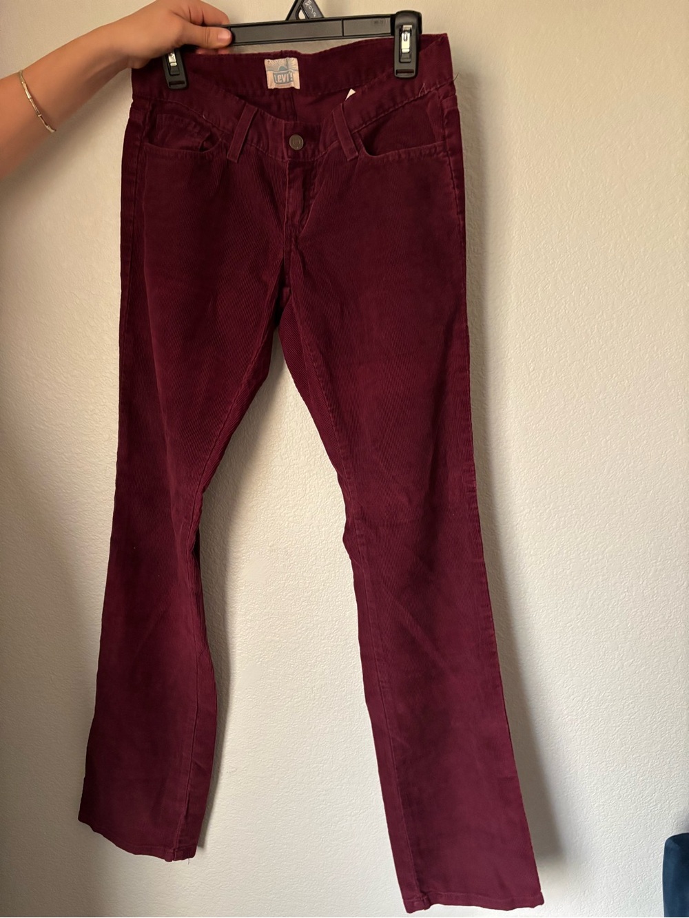 Levi's Women's Corduroy Boot Cut Pants in Burgundy